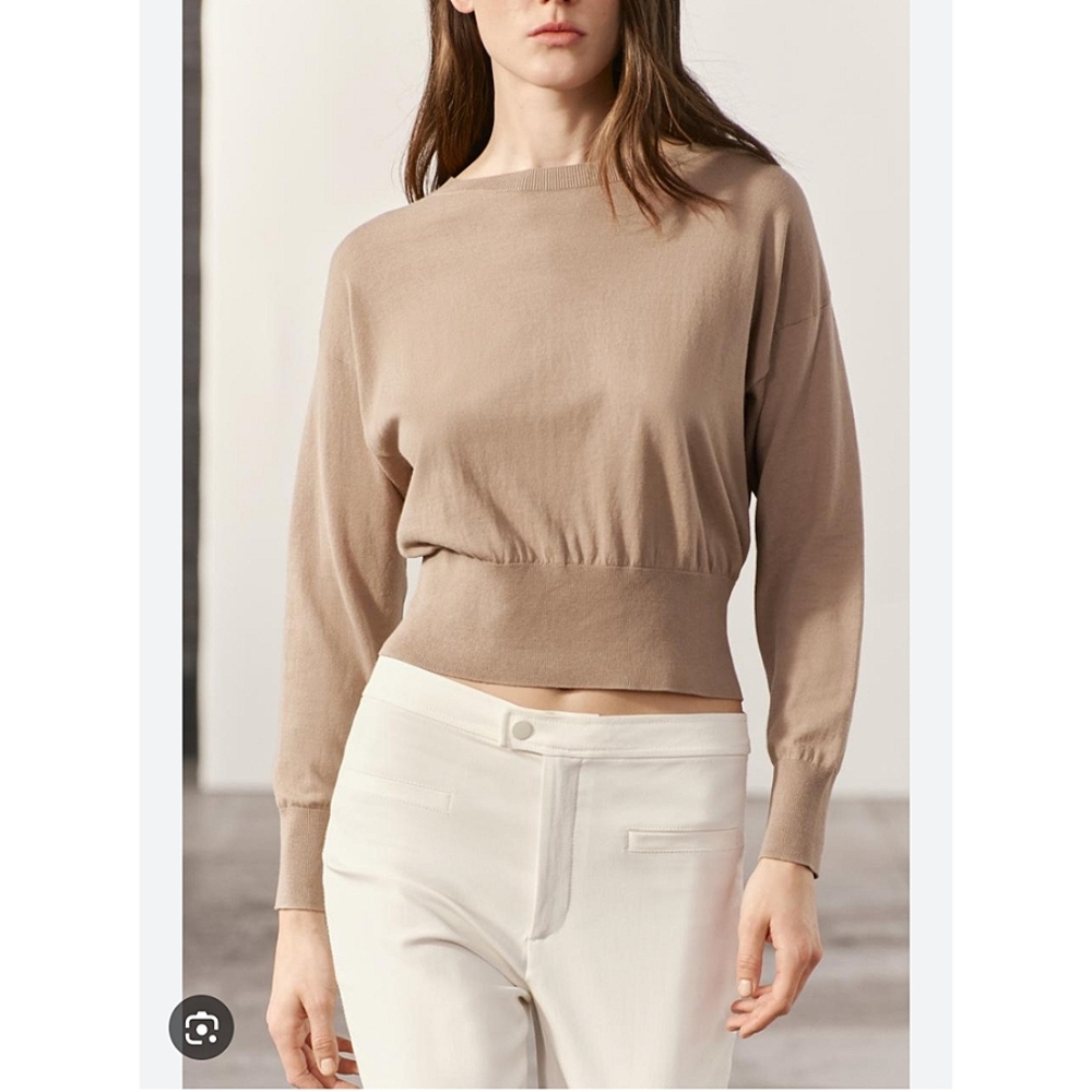 Zara Beige Fine Knit Sweater